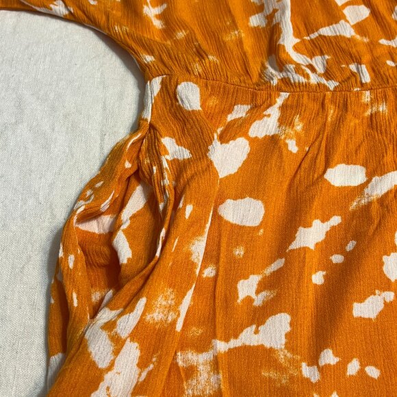 Studio Untold Women's Maxi Dress Orange Boho 3/4 Sleeve V-Neck Pullover Size 14 - Picture 6 of 11